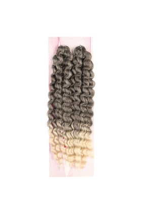 Nice Bulk Afro Su Dalgası Saç - Kahve / Platin Ombreli
