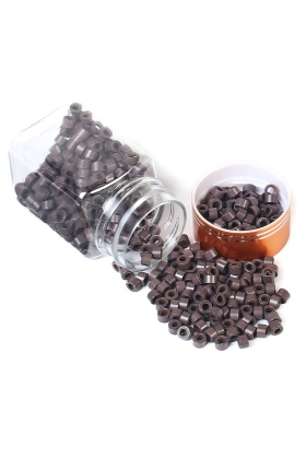 Silikonlu Saç Kaynak Boncuğu - Açık Kahve