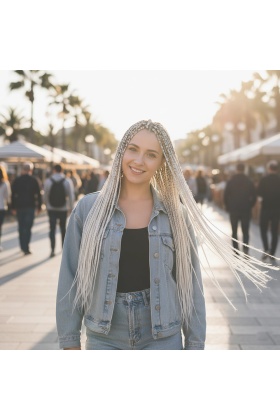 Afrika Örgüsü Ve Rasta İçin Sentetik Saç - Beyaz