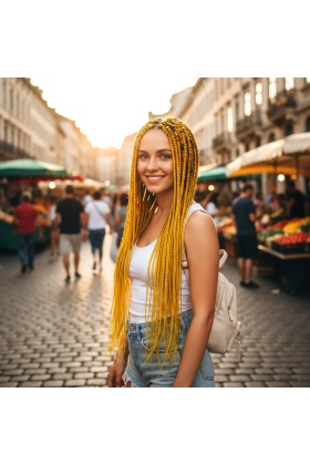 Afrika Örgüsü Ve Rasta İçin Sentetik Saç - Koyu Sarı