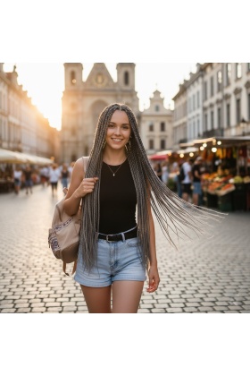Afrika Örgüsü Ve Rasta İçin Sentetik Saç - Koyu Gri