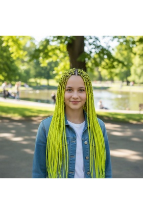 Afrika Örgüsü Ve Rasta İçin Sentetik Saç - Neon Sarı