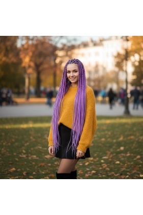 Afrika Örgüsü Ve Rasta İçin Sentetik Saç - Lila