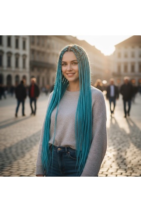 Afrika Örgüsü Ve Rasta İçin Sentetik Saç - Bebek Mavisi