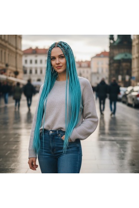 Afrika Örgüsü Ve Rasta İçin Sentetik Saç - Açık Mavi