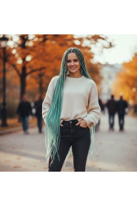 Afrika Örgüsü Ve Rasta İçin Sentetik Saç - Su Yeşili