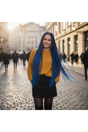 Afrika Örgüsü Ve Rasta İçin Sentetik Saç - Koyu Mavi