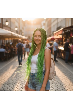Afrika Örgüsü Ve Rasta İçin Sentetik Saç - Neon Yeşil