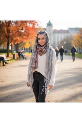 Afrika Örgüsü Ve Rasta İçin Sentetik Saç - Açık Gri