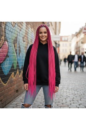 Afrika Örgüsü Ve Rasta İçin Sentetik Saç - Koyu Pembe