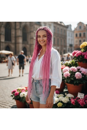 Afrika Örgüsü Ve Rasta İçin Sentetik Saç - Şeker Pembesi