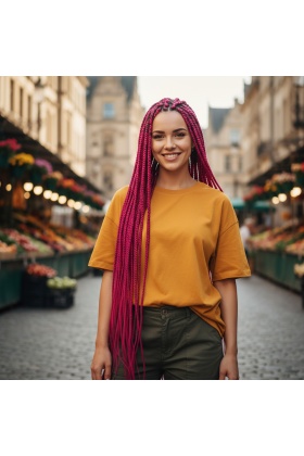 Afrika Örgüsü Ve Rasta İçin Sentetik Saç - Koyu Fuşya
