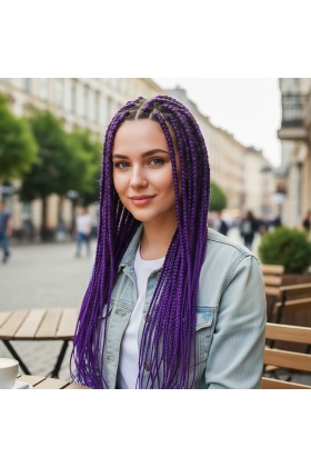 Afrika Örgüsü Ve Rasta İçin Sentetik Saç - Mor