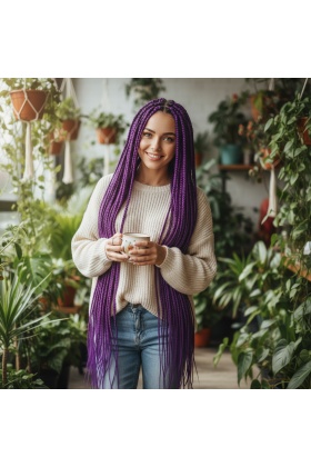 Afrika Örgüsü Ve Rasta İçin Sentetik Saç - Koyu Mor