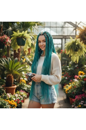 Afrika Örgüsü Ve Rasta İçin Sentetik Saç - Koyu Yeşil