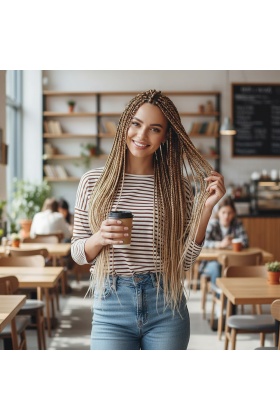 Afrika Örgüsü Ve Rasta İçin Sentetik Ombreli Saç - Küllü Kumral / Platin