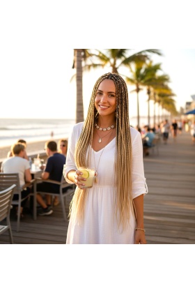 Afrika Örgüsü Ve Rasta İçin Sentetik Ombreli Saç - Küllü Balköpüğü / Platin