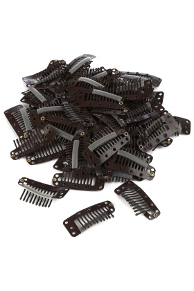 Çıt Çıt Klipsi Büyük - 10 Adet - Koyu Kahverengi