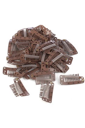 Çıt Çıt Klipsi Büyük - 10 Adet - Açık Kahverengi