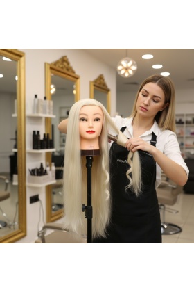 Kuaför Eğitim Mankeni - Yaki + Masa Aparatı - Platin