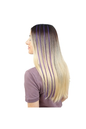 Renkli Sentetik Boncuk Kaynaklık Saç + Takım Aparatı - Küllü Mor- 10 Adet