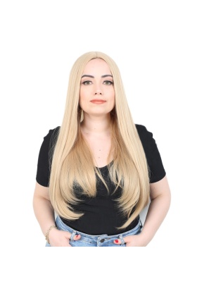 Fiber Sentetik Uzun Düz Peruk - Balköpüğü