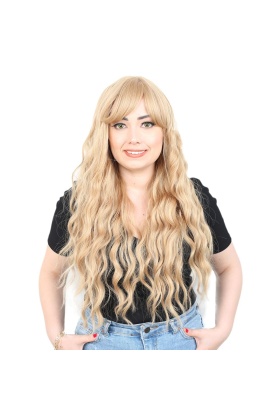 Perçemli Uzun Su Dalgası Fiber Sentetik Peruk- Balköpüğü