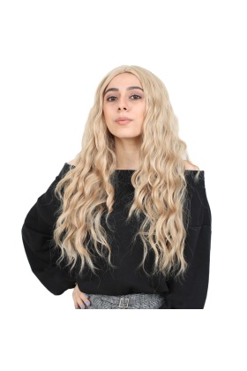 Su Dalgası Uzun Perçemsiz Fiber Sentetik Peruk - Balköpüğü
