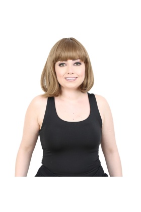 Kısa Küt Perçemli Fiber Sentetik Peruk - Bebek Kumralı