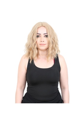 Fiber Sentetik Kısa Dalgalı Perçemsiz Peruk - Balköpüğü