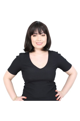 Küt Kahküllü Fiber Sentetik Peruk - Kahverengi