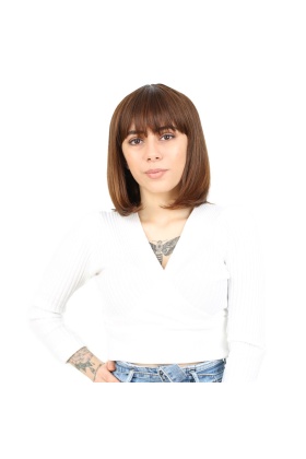 Küt Kahküllü Fiber Sentetik Peruk - Kahve Karamel