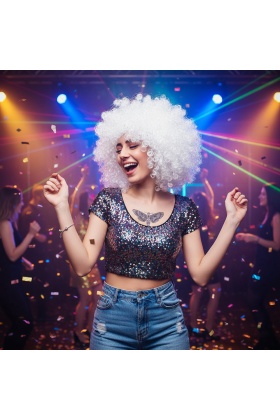 Animasyon Parti Ve Palyaço Peruğu - Beyaz