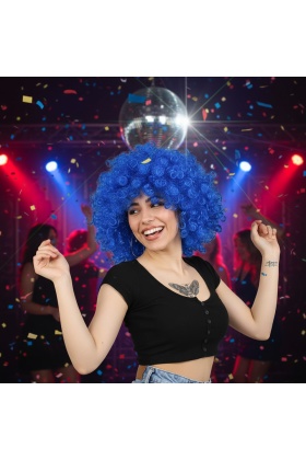 Animasyon Parti Ve Palyaço Peruğu - Koyu Mavi