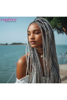 Sentetik Örgülük Saç Esperer 100 Gr. - Orta Ton Gri