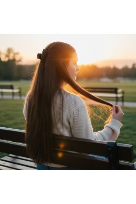 Fiber Sentetik Düz 8 Parça Çıt Çıt - Kahve Karamel