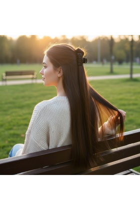 Fiber Sentetik Düz 8 Parça Çıt Çıt - Koyu Kahve