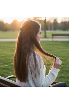 Fiber Sentetik Düz 8 Parça Çıt Çıt - Açık Kahve