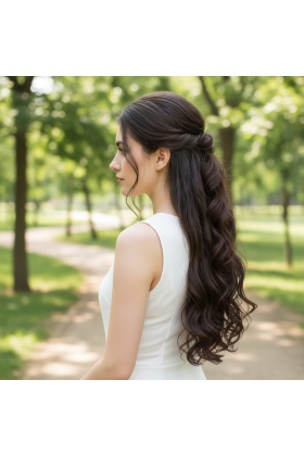 Fiber Sentetik Dalgalı 8 Parça Çıt Çıt - Koyu Kahve