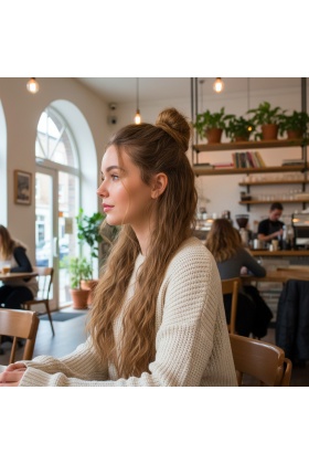 Fiber Sentetik Kabarık Dalgalı 8 Parça Çıt Çıt - Kumral