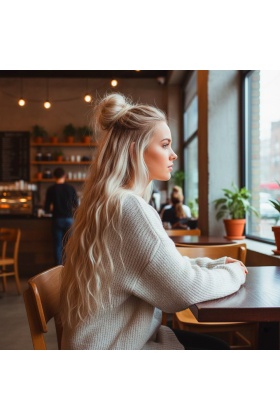 Fiber Sentetik Kabarık Dalgalı 8 Parça Çıt Çıt - Balköpüğü Platin Röfleli