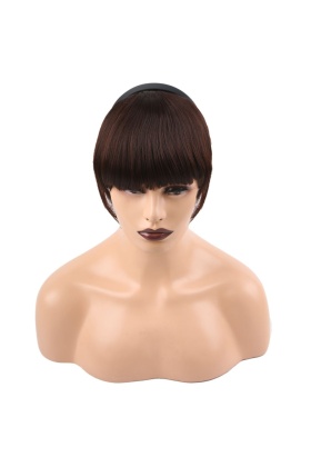 Taçlı Fiber Sentetik Perçem - Koyu Kahve