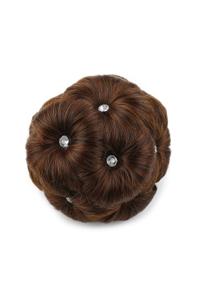 Taşlı Topuz Toka - Kahve Karamel