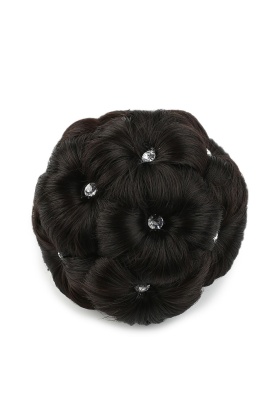 Taşlı Topuz Toka - Kahverengi