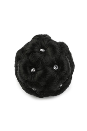 Taşlı Topuz Toka - Siyah