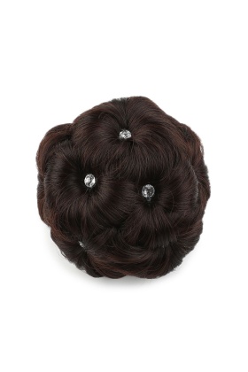 Taşlı Topuz Toka - Koyu Kahve