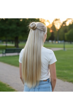 Fiber Sentetik Düz Yarım Ay + 2 Yan Çıt Çıt - Balköpüğü Platin Röfleli