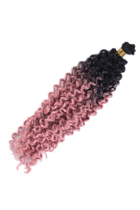 Afro Dalgası Saç - Siyah Gül Kurusu Ombreli