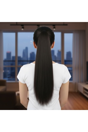 Tokalı Düz At Kuyruğu - Kahverengi