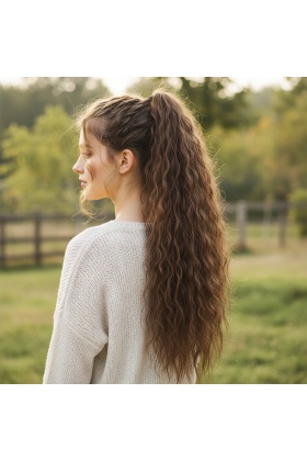 Tokalı Kabarık Dalgalı At Kuyruğu - Kumral